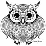 Psychedelic Owl Pattern Coloring Pages 3
