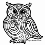 Psychedelic Owl Pattern Coloring Pages 4