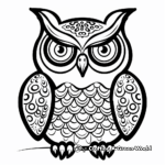 Psychedelic Snowy Owl Coloring Pages 3