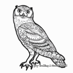 Psychedelic Snowy Owl Coloring Pages 4
