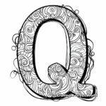 Quaint Cursive Capital Letter Q Coloring Pages 1