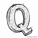 Quaint Cursive Capital Letter Q Coloring Pages 2
