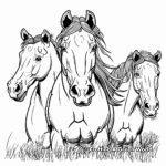 Quarter Horse Herd Coloring Pages 1