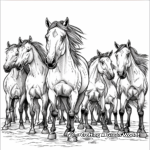 Quarter Horse Herd Coloring Pages 4