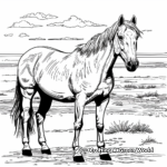 Quarter Horse in the Wild: Prairie-Scene Coloring Pages 2