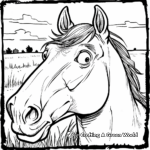 Quarter Horse in the Wild: Prairie-Scene Coloring Pages 4