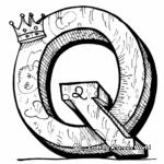 Queens and Quiets - Letter Q Coloring Pages 1