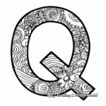 Quirky Cartoon Letter Q Coloring Pages 3