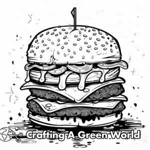 Burger Coloring Pages - Free &amp; Printable!