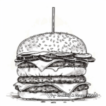 Quirky Double Decker Burger Coloring Pages 4