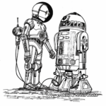 R2D2 and C3PO: Best Friend Duo Coloring Pages 1