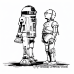 R2D2 and C3PO: Best Friend Duo Coloring Pages 3
