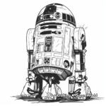 R2D2 as a Hero: Brave R2D2 Coloring Pages 2