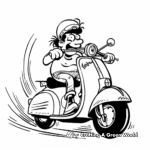 Racing Scooter Coloring Sheets 1