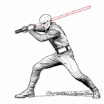 Raging Red Sith Lightsaber Coloring Pages 1