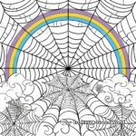 Rainbow Spider Web Coloring Sheets 1