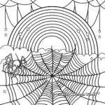 Rainbow Spider Web Coloring Sheets 4