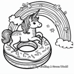 Rainbow Unicorn Donut Coloring Pages 1