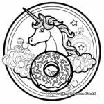 Rainbow Unicorn Donut Coloring Pages 2