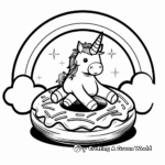 Rainbow Unicorn Donut Coloring Pages 3