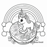 Rainbow Unicorn Donut Coloring Pages 4