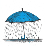 Rainy Day with Blue Umbrella Coloring Pages 3