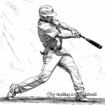 Realistic Bat Swinging Baseball Player Coloring Pages 2
