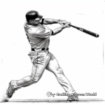 Realistic Bat Swinging Baseball Player Coloring Pages 3
