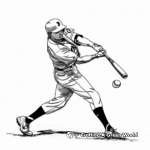 Realistic Bat Swinging Baseball Player Coloring Pages 4