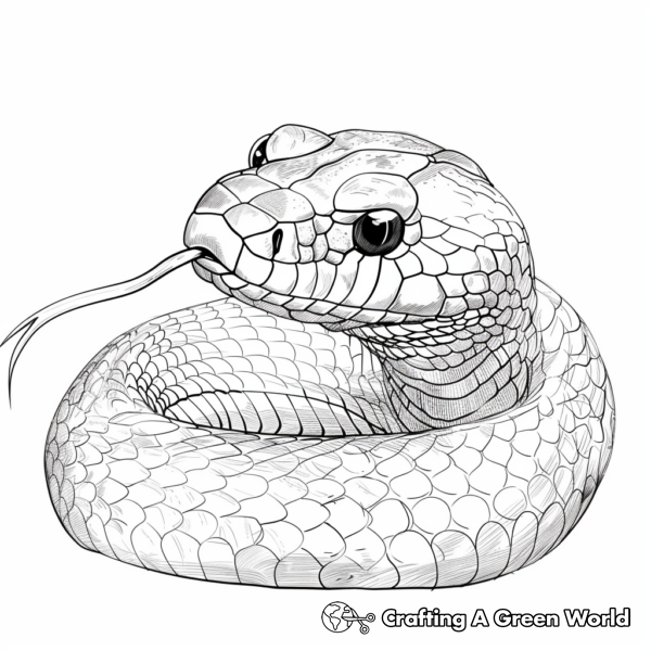 Realistic Black Mamba Coloring Pages 1