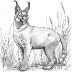Realistic Caracal Coloring Sheets 2