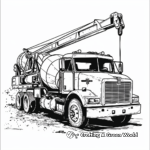 Realistic Cement Pump Truck Coloring Pages 1