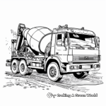 Realistic Cement Pump Truck Coloring Pages 2