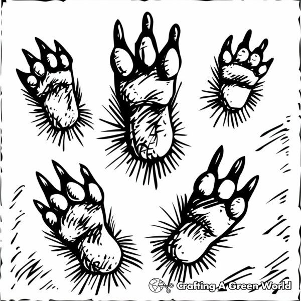 Realistic Deer Tracks Coloring Pages 1