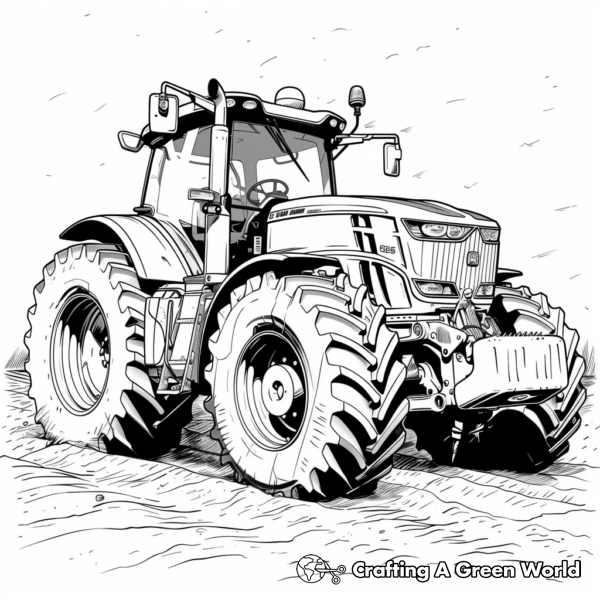 Realistic Farm Tractor Coloring Pages 1