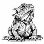 Realistic Frilled Lizard Coloring Pages 1