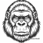 Realistic Gorilla Face: Jungle-Scene Coloring Pages 2