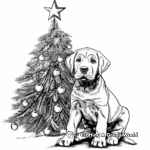 Realistic Labrador Retriever Puppy and Christmas Tree Coloring Pages 3