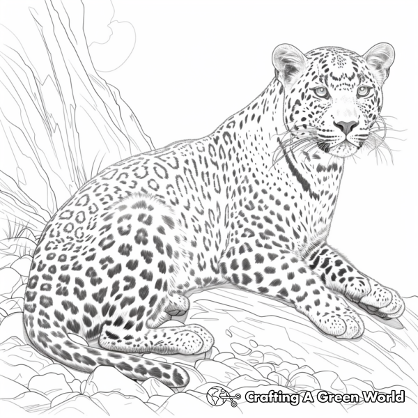 Realistic Leopard Coloring Pages 1