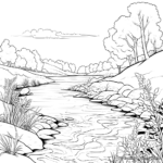 Realistic River Landscape Coloring Pages 2