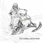 Realistic Snowmobile Coloring Pages for Adults 1