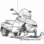 Realistic Snowmobile Coloring Pages for Adults 4