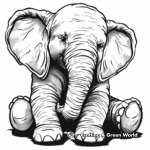 Realistic Stuffed Elephant Coloring Pages 1