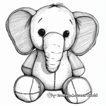 Realistic Stuffed Elephant Coloring Pages 2