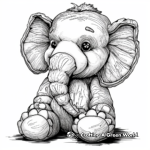 Realistic Stuffed Elephant Coloring Pages 3