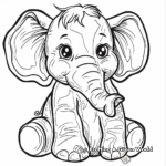 Realistic Stuffed Elephant Coloring Pages 4