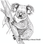 Realistic Wild Koala Coloring Pages 2