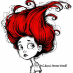 Redhead Fancy Red Hair Coloring Pages 2