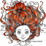 Redhead Fancy Red Hair Coloring Pages 4