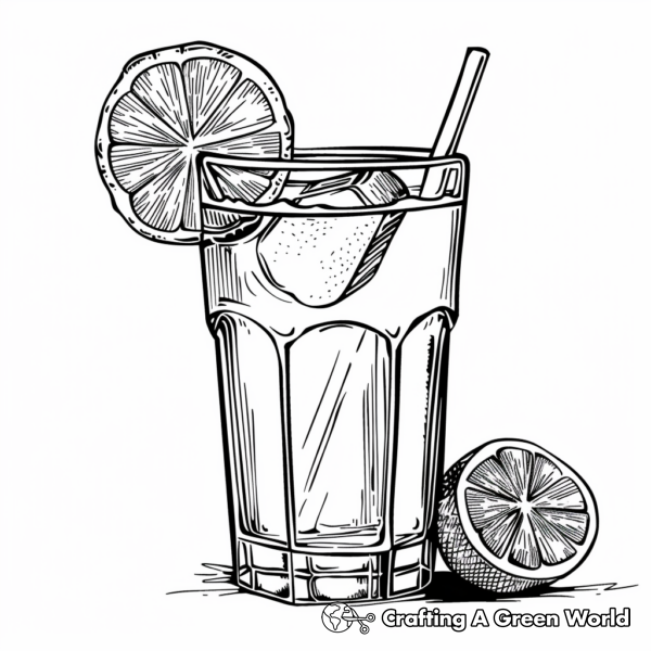 Refreshing Glass of Lemonade Coloring Pages 1
